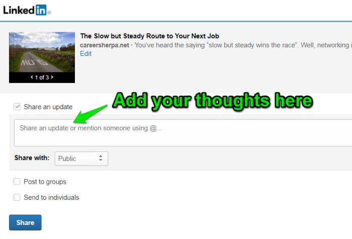 Tutorial memposting artikel status linkedin