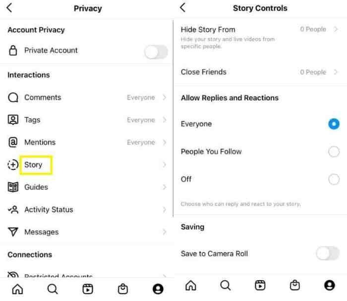 Cara mengatur siapa saja yang bisa melihat story instagram