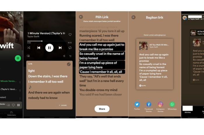 Tutorial memanfaatkan fitur lirik lagu spotify
