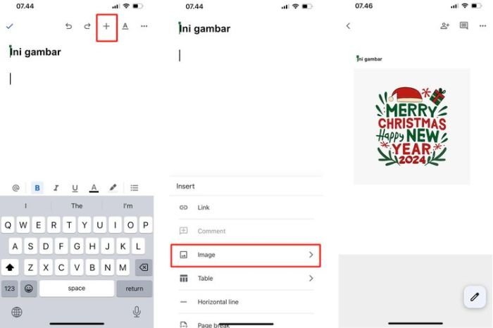 Panduan memasukkan gambar tabel google docs