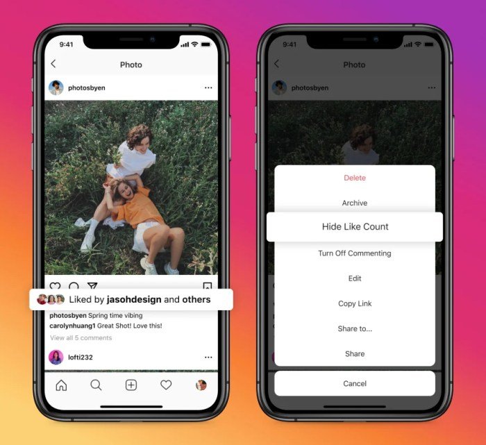 Tutorial menyembunyikan jumlah like postingan instagram