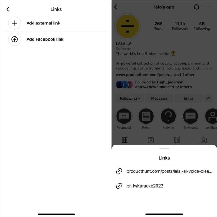 Cara menambahkan link di bio instagram lebih dari satu