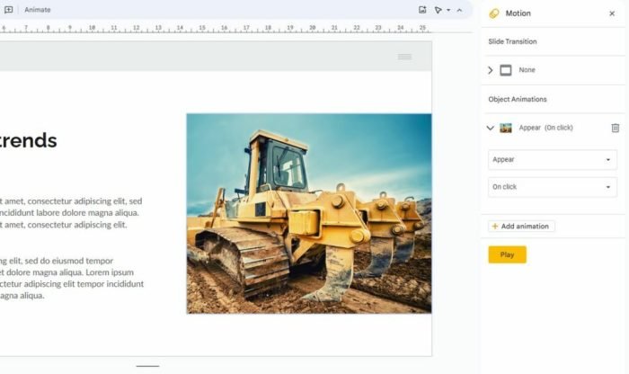 Tips menggunakan transisi animasi antar slide google slides
