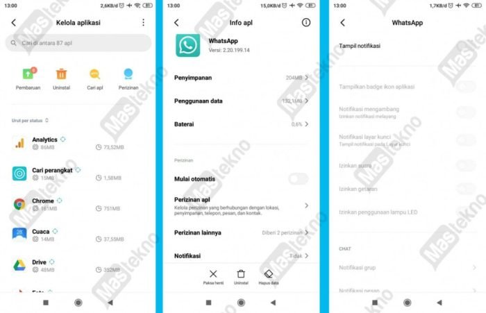 Cara mengatur notifikasi spesifik setiap aplikasi hp